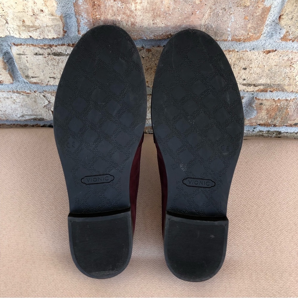 VIONIC Salie Wine Suede Womens Casual Career Comfort Slip On Loafer Mule sz 7 - Picture 9 of 11